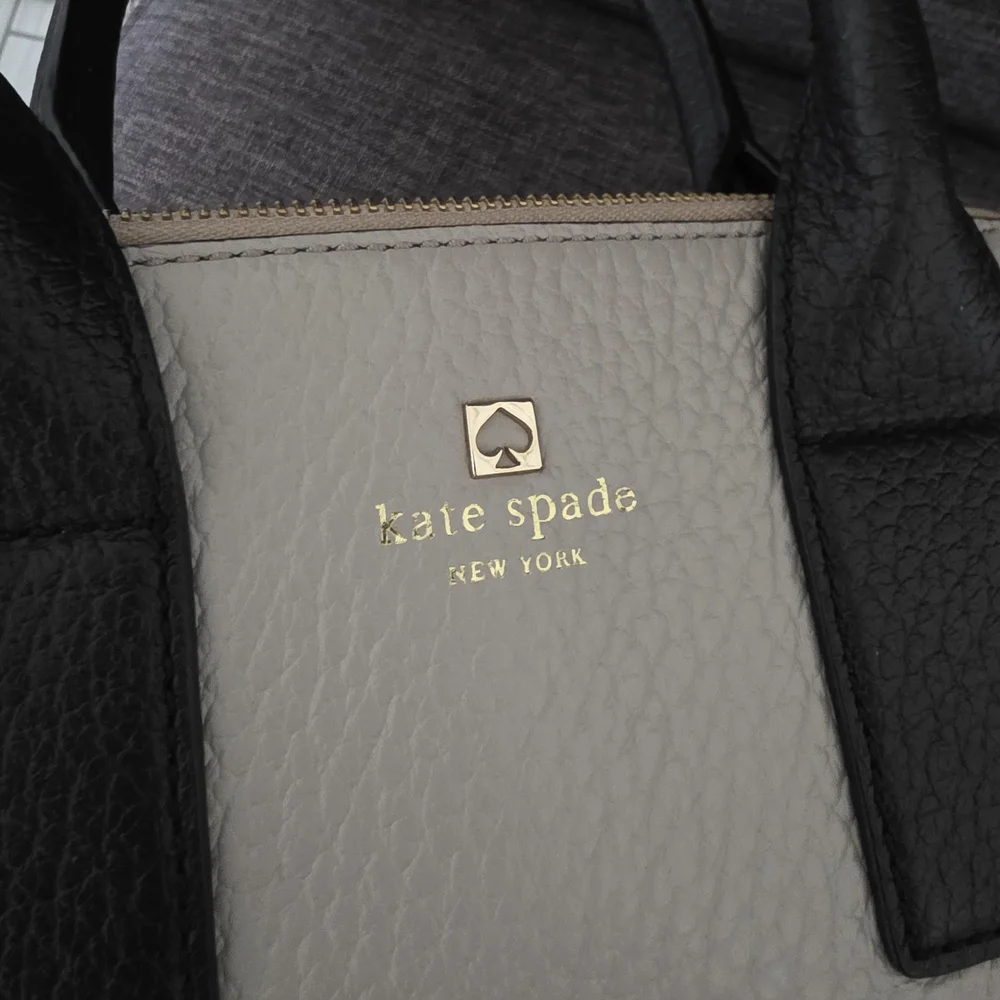 kate spade New York Two-Tone Black & Cream Leather Satchel